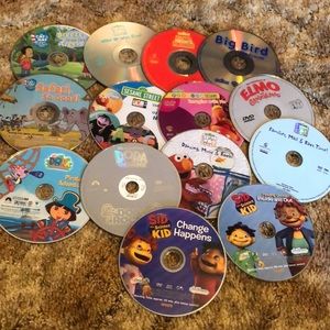14 used kids dvds